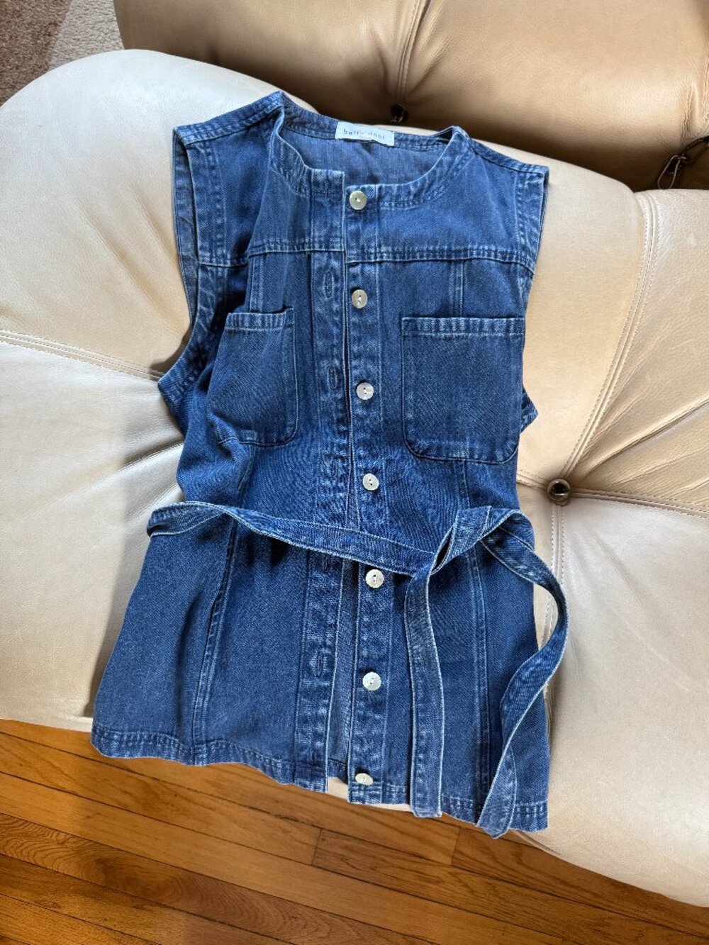 Bella Dahl Seamed Belted Vest - Horizon Blue Wash - Picture 2 of 4